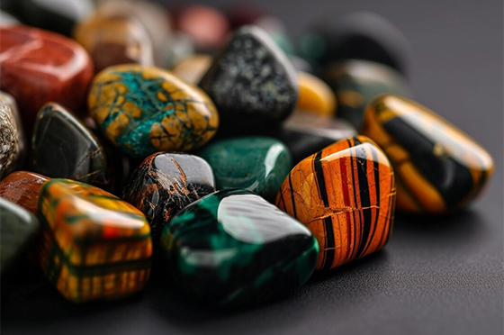 Image of assorted stones for beads making
